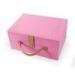Pink Leather Makeup Organizer Women Mirrored Cosmetic Box Storage Waterproof