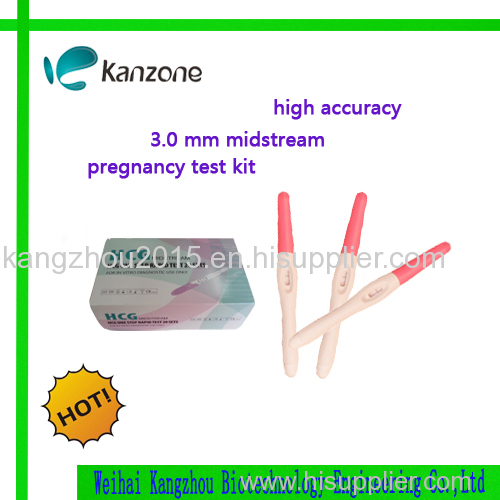 HCG pregnancy urine midstream CE ISO13485 3.0mm