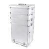 Silver Trolley Makeup Box / Cosmetic Trolley Case Beautiful Pattern Box