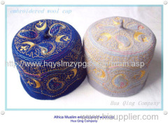 Africa Muslim embroidered wool cap 500pcs/lot hot sale