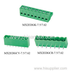 7.5mm 7.62mm PCB plug-in right angle terminal blocks