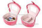 Home Makeup Organizer PVC Custom Beauty Storage Box Red Irregular Shape Buckle