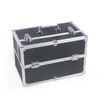 Black Makeup Storage Box / Women Aluminum Beauty Case Vanity Cosmetic Organizer