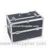 Black Makeup Storage Box / Women Aluminum Beauty Case Vanity Cosmetic Organizer