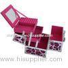 Women Necessity Makeup Storage Box Cosmetic Travel Organizer Leopard Patern Mirror Double Open
