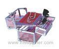 OEM Acrylic Cosmetic Organizer Pink Makeup Train Case Pretty Storage Boxes