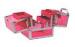 Red Women Acrylic Cosmetic Case Custom Jewelry Storage Boxes With Trays