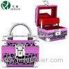 Beautiful Lepard Aluminum Cosmetic Case With Makeup Mirror Single Tray