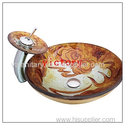 fancy tempered glass basin