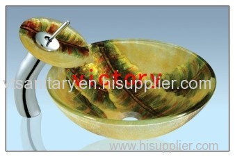 hand painted Glass basin set