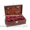 Waterproof PU Custom Wine Box 2 Bottle Brown Handel and Lock