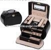 Beautiful PU Makeup Storage Box Vanity Mirrored Portable Jewelry Case Ring Holder