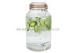Clear glass beverage dispenser with clamp lid / glass jar drinks dispenser