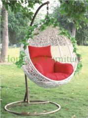 Outdoor rattan wicker hammocks stand chair with cushion