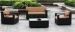 Outdoor patio black rattan wicker sofa furniture set with cushions