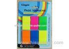 Fluorescent Sticky Note Pads 25x43 mm x25 sheets x 6 pads PET marker