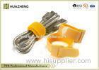 Neoprene Yellow Adjustable Velcro Ties For Cables Silk Screen Printing Logo