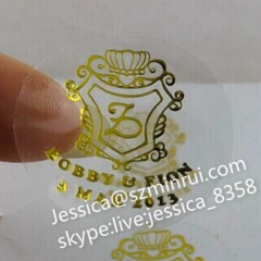 Custom Private Label Waterproof Removable Sticker Self Adhesive Vinyl Transparent Label Sticker With Hot Stamping