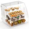 Acrylic Food Display Case Irregular 300pcs with 3 Plastic Trays Curved Front