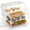 Acrylic Food Display Case Irregular 300pcs with 3 Plastic Trays Curved Front