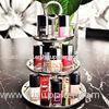 Three Layers Metal Display Shelf Floor Cosmetic Counter Displays Tower