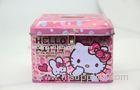 Pink Hello Kitty Kids Gift Candy Tin Box With Hinged Lid Recycled