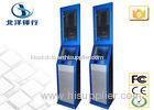 Airport / Bank / Hospital Dual Screen Kiosk Ticket Vending Kiosk With Vertical Ad Display