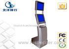 Lobby / Healthcare Silver Stand Alone Dual Screen Kiosk With Chip Card Reader