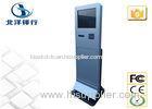 Sliver Automatic Interactive ATM Credit Card Self Service Banking Kiosk 15 Inch