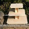 Square 3 Tier MDF Wood Display Shelf DIY Cupcake Holders Tower with Threaded Rod