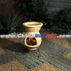 OUTDOOR ANTIQUE CHIMNEY BBQ GRILL