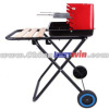 PORTABLE FOLDING TROLLEY BBQ CHARCOAL GRILL