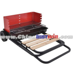 PORTABLE FOLDING TROLLEY BBQ CHARCOAL GRILL
