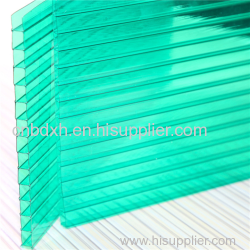 UNQ red uv coated twin wall frosted polycarbonate hollow sheet