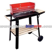 CHEAP RED AND BLACK TROLLEY CHARCOAL BBQ GRILL