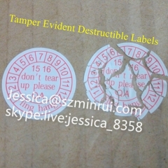 Custom Self Destructive Vinyl Labels Tamper Evident Warranty Sticker Security Warranty Screw Labels For Electronics