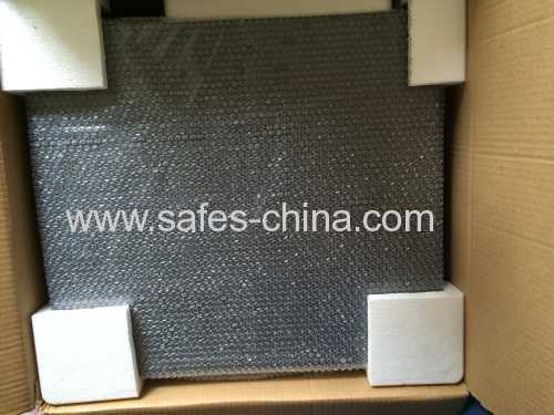 Laptop sized electronic in-room Safe with UK standard socket plug for Mifare RFID card opening