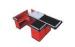 Red Metallic Supermarket Cash Register With Conveyor Belt Durable Recyclable