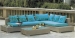 New designs rattan corner sofa set furniture with cushion and pillows