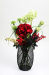 Tall Cylindrical Metal Art Flower Vase black color