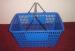 Store Plastic Shopping Baskets With Handles Used Double Metal Handle