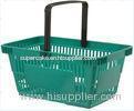 Green Portable Plastic Grocery Hand Baskets Singal Handle European Style