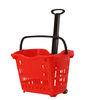 Green Supermarket 2 Wheeled Shopping Trolley Grocery Store Cart Customized