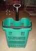 Movable Supermarket Shopping Trolley On Wheels Aluminum Alloy Pull Rod