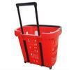 Virgin PP Wheeled Shopping Trolley Durable Pull Lift Plastic Basket 2Pcs Handle