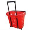 Virgin PP Wheeled Shopping Trolley Durable Pull Lift Plastic Basket 2Pcs Handle