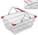 Chrome Plated Metal Shopping Baskets With Handles / Wire Grocery Basket