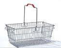 Single Handle Stainless Steel Shopping Baskets Rust Preventing Custom