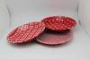 Red / Pink Small Round Metal Tin Tray Decorative For Lady FDA ROHS