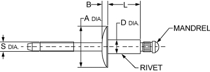 Countersunk Mandrel / Rivet